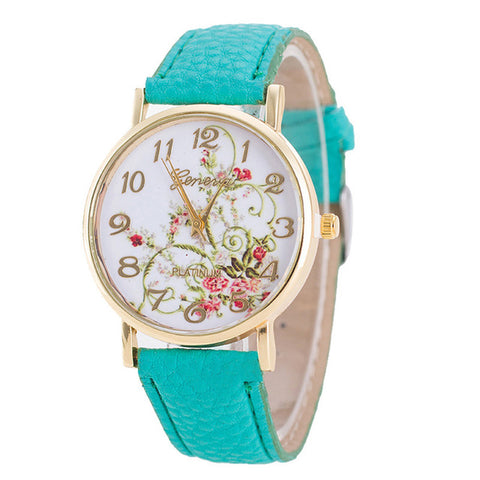 Geneva Watches Women Fashion Flowers bracelet Watches Sport Analog Quartz Wrist Watch top brand luxury relojes mujer montres - watchwomen