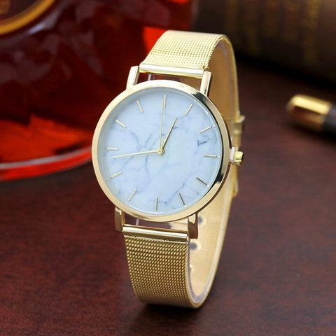 Women Watches 2017 New Brand Luxury Fashion Ladies Quartz Watch Clock Rose Gold Dress Casual Wristwatch Women Marble Surface - watchwomen