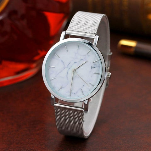 Women Watches 2017 New Brand Luxury Fashion Ladies Quartz Watch Clock Rose Gold Dress Casual Wristwatch Women Marble Surface - watchwomen