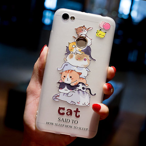 BROEYOUE Case For Xiaomi Redmi 4A 4X 3X 3S Pro 5 Plus 3D Relief Soft Silicone TPU Phone Case For Xiaomi Redmi Note 3 4 4X 5A - watchwomen