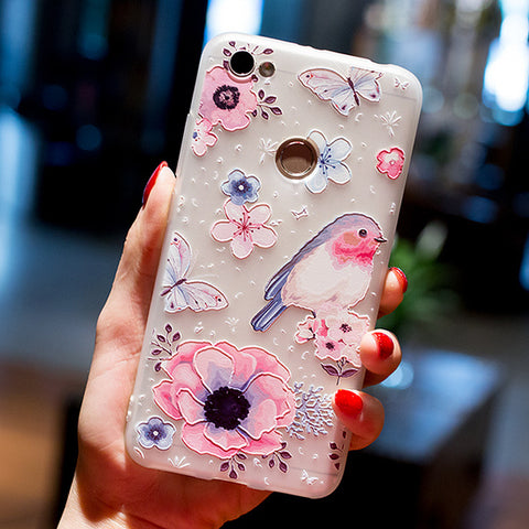 BROEYOUE Case For Xiaomi Redmi 4A 4X 3X 3S Pro 5 Plus 3D Relief Soft Silicone TPU Phone Case For Xiaomi Redmi Note 3 4 4X 5A - watchwomen