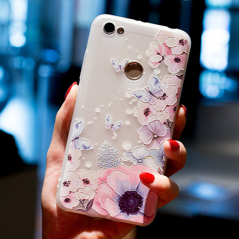 BROEYOUE Case For Xiaomi Redmi 4A 4X 3X 3S Pro 5 Plus 3D Relief Soft Silicone TPU Phone Case For Xiaomi Redmi Note 3 4 4X 5A - watchwomen