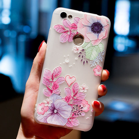 BROEYOUE Case For Xiaomi Redmi 4A 4X 3X 3S Pro 5 Plus 3D Relief Soft Silicone TPU Phone Case For Xiaomi Redmi Note 3 4 4X 5A - watchwomen