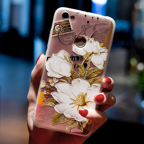 BROEYOUE Case For Xiaomi Redmi 4A 4X 3X 3S Pro 5 Plus 3D Relief Soft Silicone TPU Phone Case For Xiaomi Redmi Note 3 4 4X 5A - watchwomen