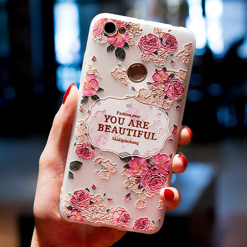 BROEYOUE Case For Xiaomi Redmi 4A 4X 3X 3S Pro 5 Plus 3D Relief Soft Silicone TPU Phone Case For Xiaomi Redmi Note 3 4 4X 5A - watchwomen