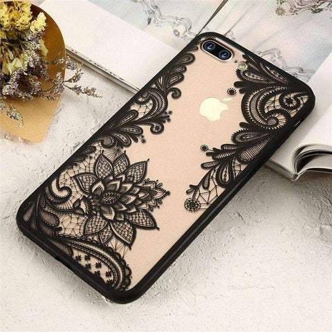 FLOVEME 3D Lace Flower Cover For iPhone 7 8 X iPhone 6 6S Plus Case 5S SE Phone Cases For iPhone 7 8 6 5S 5 X Accessory Coque - watchwomen