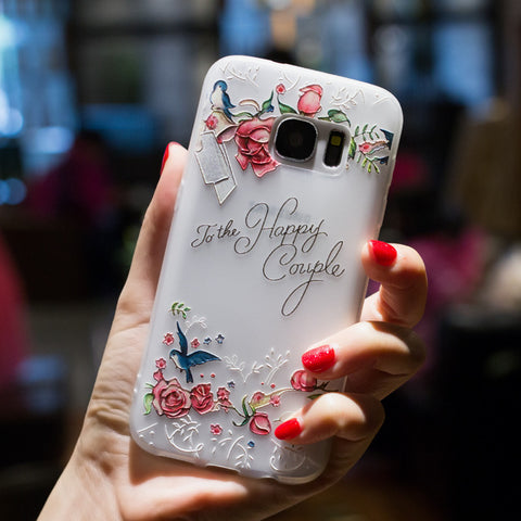 BROEYOUE Case For Samsung J5 J7 2017 6 A3 A5 A7 2017 J2 Prime J5 Prime J7 Prime Note 8 3 4 Relief TPU Flowers Animal Phone Cover - watchwomen