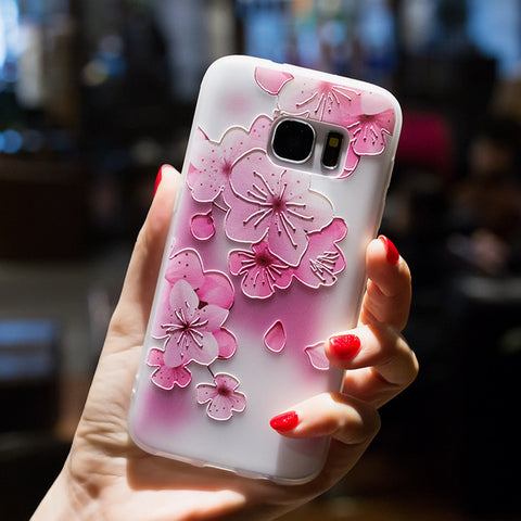 BROEYOUE Case For Samsung J5 J7 2017 6 A3 A5 A7 2017 J2 Prime J5 Prime J7 Prime Note 8 3 4 Relief TPU Flowers Animal Phone Cover - watchwomen