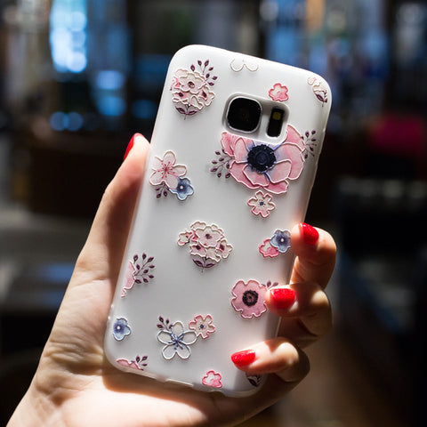 BROEYOUE Case For Samsung J5 J7 2017 6 A3 A5 A7 2017 J2 Prime J5 Prime J7 Prime Note 8 3 4 Relief TPU Flowers Animal Phone Cover - watchwomen