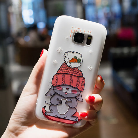 BROEYOUE Case For Samsung J5 J7 2017 6 A3 A5 A7 2017 J2 Prime J5 Prime J7 Prime Note 8 3 4 Relief TPU Flowers Animal Phone Cover - watchwomen