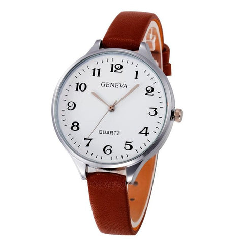 Watch 2017 relogio masculino Women Casual Checkers Faux Leather Quartz Analog Wrist  Watch Reloj Horas Dropship 17JUN21 - watchwomen