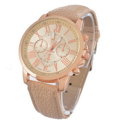 FUNIQUE Fashion Minimalist Watches Women PU Leather Ladies Dress Gold Quartz Watch 2017 Hot Sale Wristwatch For Girls Clock Gift - watchwomen