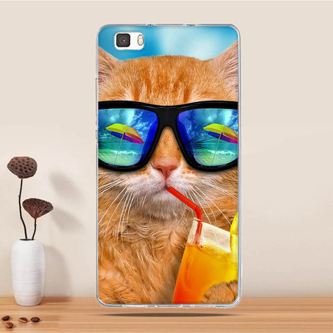 Soft TPU Case For Coque Huawei P8 LITE Case Silicon Back Cover For Funda Huawei Ascend P8 Lite Case 3D Relief phone bags Capa - watchwomen